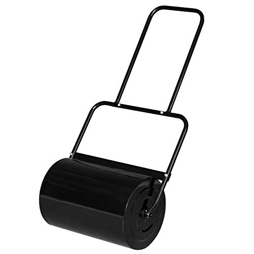 VINGLI Lawn Roller Water Filled Pull Behind 20inch Garden Drum Roller Push/Tow Behind, Water/Sand Filled Roller for Garden, Lawn, Backyard (Black)